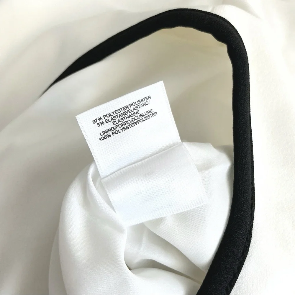 New Kasper White Black Career Dress Sheath Jewel Neck Zip Size 16 - Picture 7 of 7